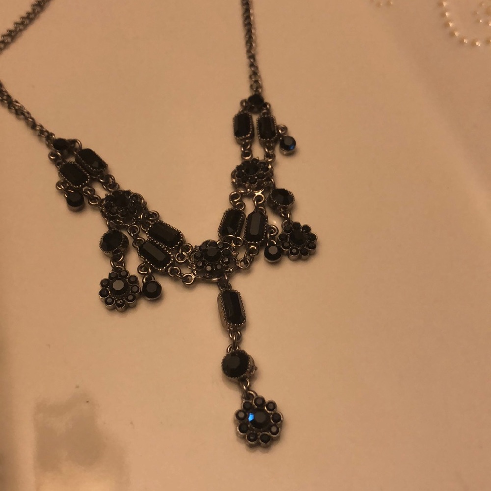 Black Stone  choker vintage inspired necklace